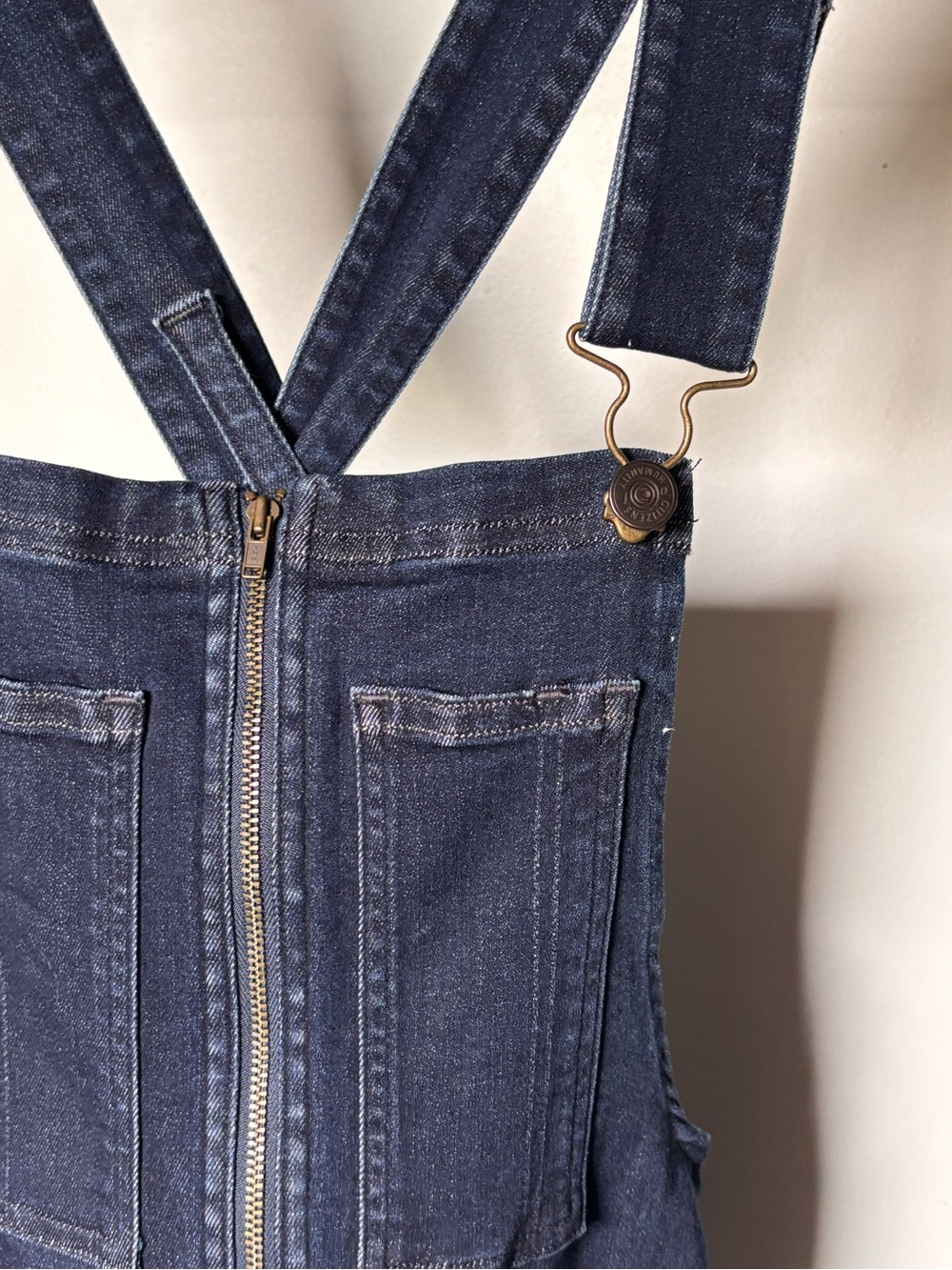 Citizens Of Humanity Dark Wash Denim Overalls Front Zip Adjustable Back - Picture 4 of 15